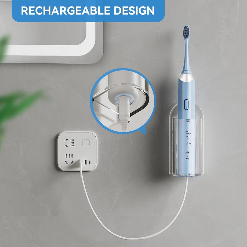 MOPMS Electric Toothbrush Holders, Wall Mounted Tooth Brushing Holder for Bathroom, Self Adhesive Electric Toothbrush Organizer Space Saver (2Pcs Clear) - Image 5